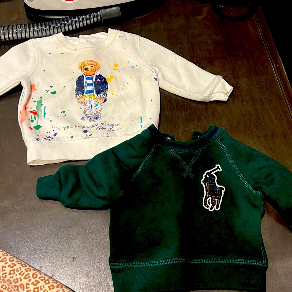 Baby polo sweaters one 6m one 9m